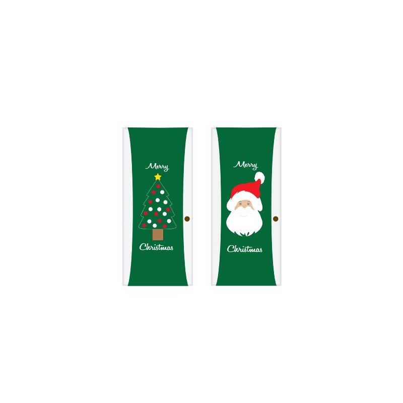 Kittrich Corporation Double-Sided Decorative Traditional Christmas Theme Stretchable Door Cover,