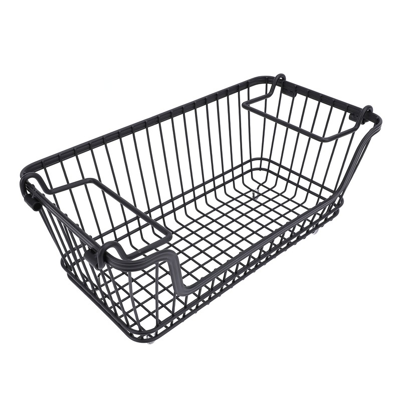 Freezer Basket Stackable Open Front Wire Storage Bin with Foldable