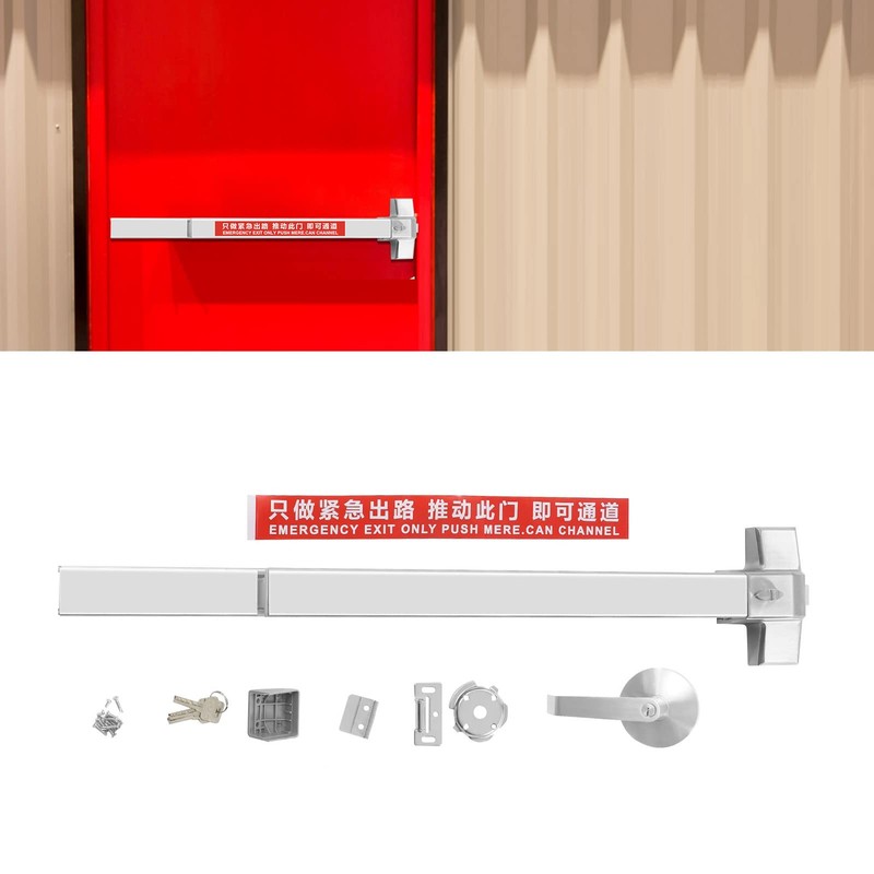 CeRaBuRET Silver Panic Bar Exit Device, Push Bar for Exit