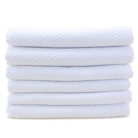 HIDMD Microfibre Cleaning Cloths Microfiber Lint free Cloths Towels Polishing Cloths for Dishes Glasses Car Windows Mirrors Screen TV Tablets Camera 30CM X 30CM (WhiteX6PCS, 30cm x 30cm)