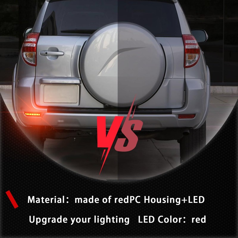 PGTOPONE Full LED Rear Bumper Reflectors Fog Brake Tail Light