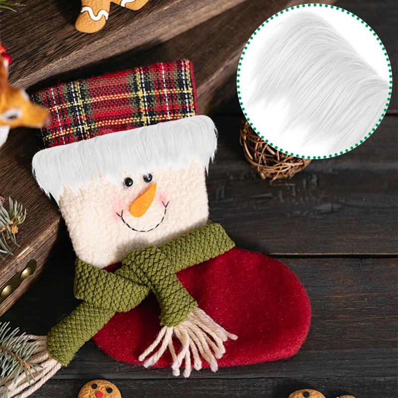 HXJDAM White Fur Fabric, 5x200 cm Shaggy Faux Fur Trim,