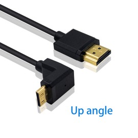 Duttek Mini HDMI to Standard HDMI Cable, HDMI to Mini HDMI Cable, Ultra Thin 90 Degree Angled Mini HDMI Male to HDMI Male, Supports 4K Ultra HD, 1080p, 3D (HDMI 2.0) (15cm)