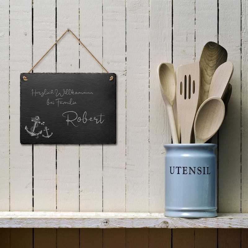 Slate Signs with Cord and Your Individual Engraving | Personal