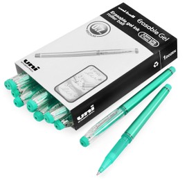 uni-ball UF-222-07 Erasable Rollerball Gel Pens. Premium 0.7mm Ballpoint Tip for Super Smooth Writing, Drawing & Colouring.. Pack of 12 Green