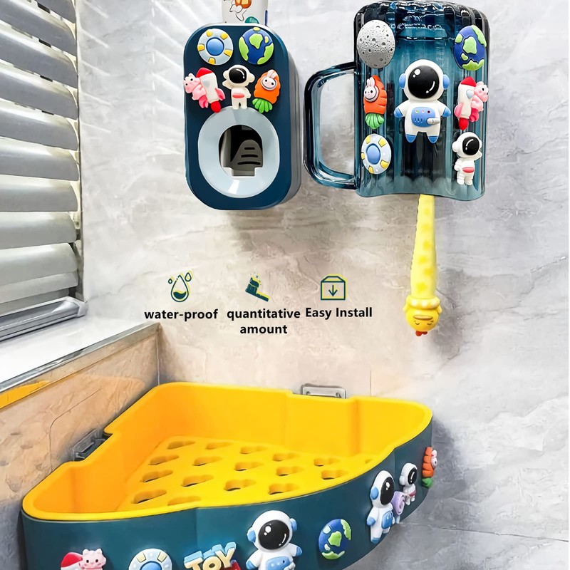 Automatic Toothpaste Dispenser & Toothpaste Holders and Wall Mounted Cup