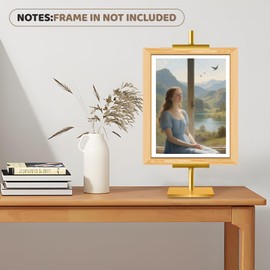 Adjustable Tabletop Easel Stand, Tabletop Picture Frame Stand Up to 28" H, Picture Frame Holder Stand, Table Easels for Display, Metal Standing Easel for Display Photos, Artwork, Signs, Canvas (Gold)