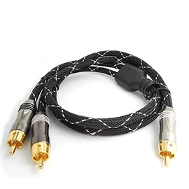 AKORD ® 1 TO 2 RCA MALE SUBWOOFER AUDIO CABLE LEAD -2 WAY Y PHONO SPLITTER (3 Metre)