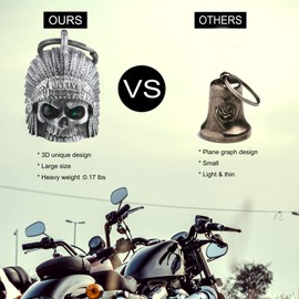 Motorcycle Bells for Bikers,3D Rider Bells with Hanger Biker Bells Key Chain for Luck