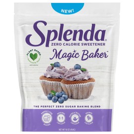 SPLENDA Magic Baker Zero Calorie Plant Based Granulated Baking Blend with Stevia, Erythritol and Allulose – Zero Sugar, Keto Friendly, 1lb (16 oz) Pouch (Pack of 1), White