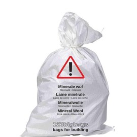 Pack of 25 Big Bags for Mineral Wool 140 x 120 cm | Sack for Disposal of KMF/Glass Wool Waste