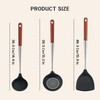 FJNATINH Silicone Wok Spatula,Ladle,Skimmer Ladle Tool Set,Stainless Steel Non Stick