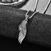 Angel Wings Necklace Sterling Silver Single Wing Necklace for Men