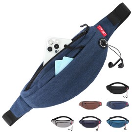 TINYAT Fanny Pack for Women Fashion Fanny Pack 3 Zipper Pockets Waist Bag Crossbody Bag Casual Fanny Pack for Travel Hiking Cycling Party TY2016, Blue/2003, Outdoor Sports Goods