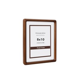 SZKYSJGS 8x10 Wood Picture Frame, Solid Natural Walnut Photo Frame with Tempered Glass, 8 x 10 Wooden Frame Matted to 6x8, Wall or Tabletop Display