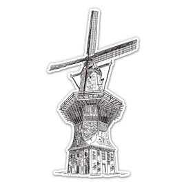 Windmill Holland - 12" Vinyl Sticker Waterproof Decal
