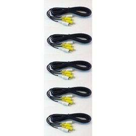 10' V/A RCA Cable Yellow/White Gaming RCA Cable (5 Pack)