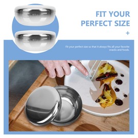 DOITOOL Stainless Steel Bowl Stainless Steel Mixing Bowl 2 Sets of Stainless Steel Rice Bowls Lightweight Serving Bowls Traditional Steam Rice Bowls Stainless Steel Mixing Bowl Set Rice Bowl