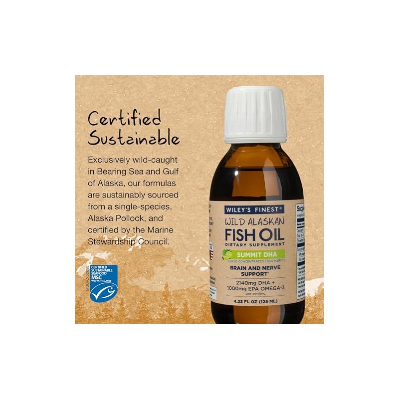 Wiley's Finest Summit DHA líquido, 2140 mg DHA + 460