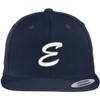 Trendy Apparel Shop Letter E Brushed Script Embroidered Flat Bill