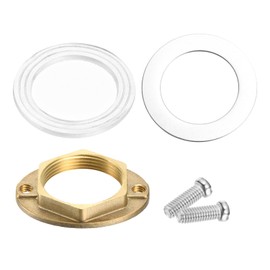 QUARKZMAN Set of 2 Open Tap Lock Nut Mounting Bracket, Open Faucet Horseshoe Mounting Loose Repair Nut Durable Washers and Rubber Washer, Brass