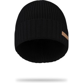 Yuma Merino Wool Winter Hat for Men and Women Extra Warm and Soft, black