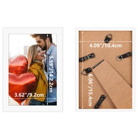 Giftgarden White 6x4 Photo Frame, Sleek Thin Design Picture Frames 6x4 Versatile Tabletop or Wall Displays - Single