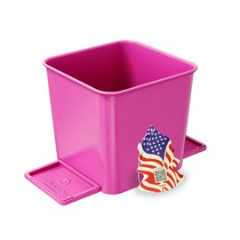 Car Trash Can for Vehicles Leakproof Compact Garbage Bin w/ Stability Flap, Anti-Slip Base, Portable Trash Holder for Cars, Trucks, SUVs, Minivans Compact, Auto Container Organizer (Pink, Small)