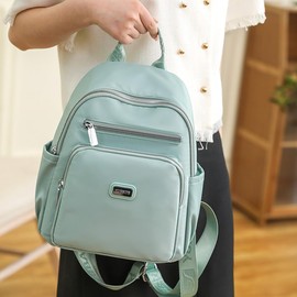 Small Backpack for Women Girls Nylon Waterproof Casual Daypack School Bags Anti Theft, light green, Rucksack
