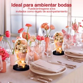Vanance 7 Rosas Flores Artificiales Eterna Blancas Y Rosa Rojas Con Led Regalo Para Ocasiones Especiales Regalo De Cumpleaños Decoración De Muebles Bodas Regalo Festivo Guia De Flores Artificiales