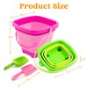 Sloosh 3 PCS Foldable Buckets with 3 Shovels Sand Bucket