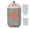 BELLE VOUS Grey Protective Camera Lens Pouch Bags - 2-in-1