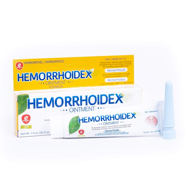Nartex Hemorrhoidex® Ointment. 1 Oz. Supportive Natural Care Treatment- for discomfort associated with Hemorrhoids, such as itching, burning and swelling.