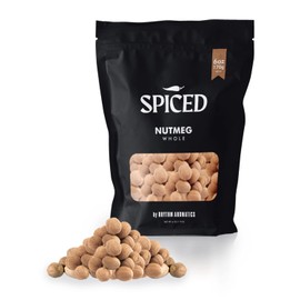 SPICED Whole Nutmeg Seeds, 6 Oz of Nutmeg Seeds Ready for Cooking, Seasoning, Grating, Grinding, Coffee, Tea and Hot Drinks