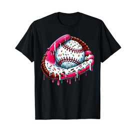 Baseball Drip Ice Cream Sprinkles Baseball Glove T-Shirt