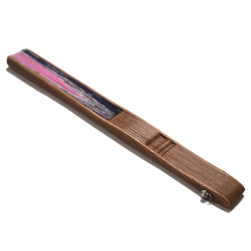 旭王 扇子職人の手作り 婦人 シルク 扇子 21cm 30間 流れ桜 パープル 121027