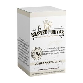 The Roasted Purpose Vanilla Latte Instant Organic Coffee with 18g of Grass-fed Collagen Protein, Dairy-Free, Sugar-Free, 10 Pack