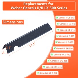 QuliMetal 66032 Flavorizer Bars for Weber Genesis II/LX 300 Series, Genesis II E310, II E315, II E335 (2017 and Newer) Gas Grills, 17-Inch Porcelain Enameled Steel Flavor Bars for Weber 66795
