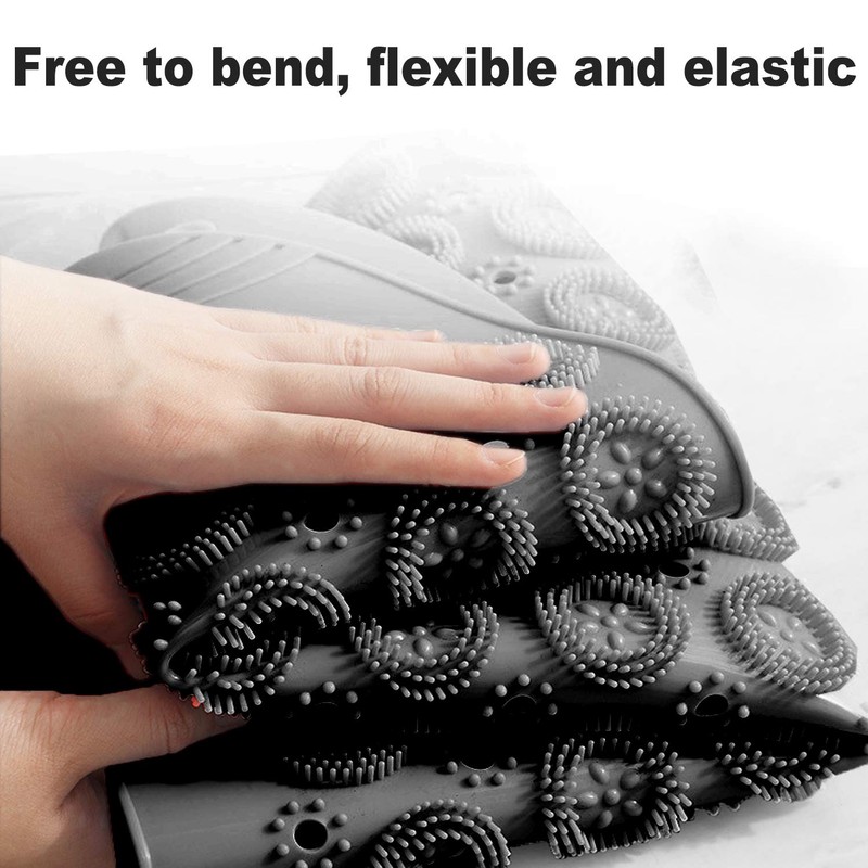 Round Shower Mat, Round Non-Slip Bath Mat With Suction Cup,