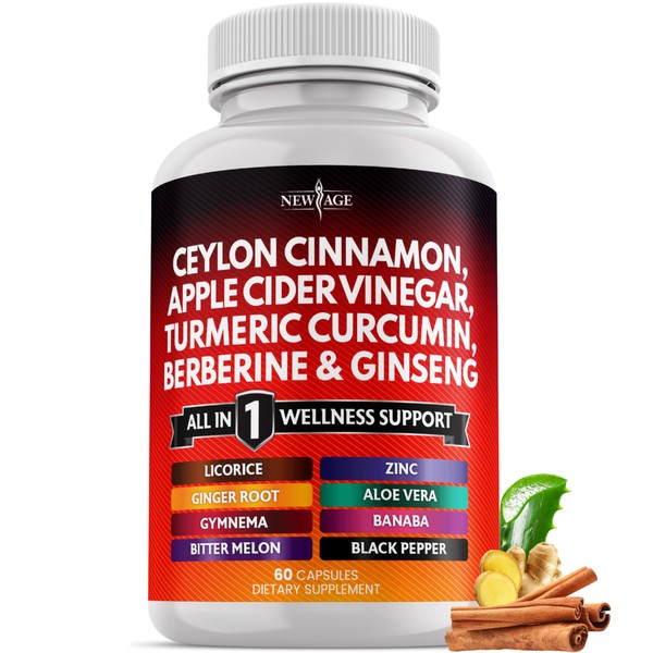 Ceylon Cinnamon, Turmeric, Apple Cider Vinegar, Ginseng, Aloe Vera, Berberine