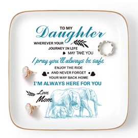 PUDDING CABIN Cat Mom Gifts for Women, Cat Ring Holder for Jewelry, Ceramic Jewelry Tray Dish Rings Bracelets Earrings Trinket Tray, Cat Gifts for Cat Lovers Mother's Day Birthday Wedding Christmas