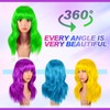 8 Pcs 12 Inch Colorful Party Wigs Wavy Bob with