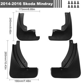 4 Pcs Car Mud Flaps for Skoda Octavia 2009-2013/2014-2016, Splashproof Front Rear Car Fenders, No Drilling Auto Splash Guards, Decorative Wheel Protection Baffle Accessories Easy Installation (14-16)