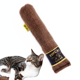 Cat Toy Cigar, Catnip Toys for Cats of All Breeds, Cat Toys for Indoor Cats, Kitten Toys, Action Themed Fun for Kicking, Biting, Chewing (Brown, 1-Pack)