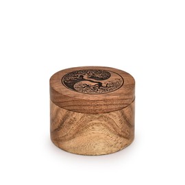 Mahasu Katzen-Urne aus Akazienholz, dekorative Urne für Beerdigung, Einäscherungsurne für Asche für Katzen, 8,9 x 8,9 x 6,3 cm