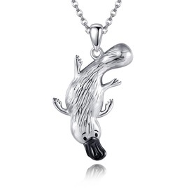 JERWLI Platypus Lover Gift 925 Sterling Silver Platypus Pendant Necklace Platypus Jewelry for Women Men Female