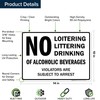 No Loitering No Littering No Drinking of Alcoholic Beverages Sign,