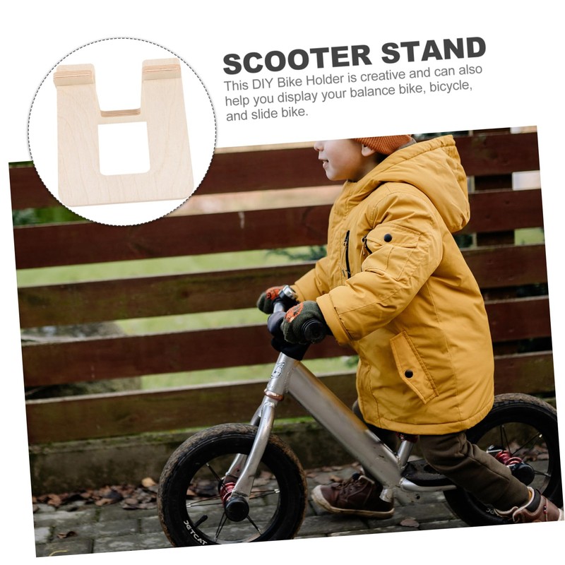 COHEALI Wooden Bike Holder Detachable Scooter Stand Support for Balanced