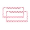 Pink Bow License Plate Frame 2 Pack, Universal Aluminum License