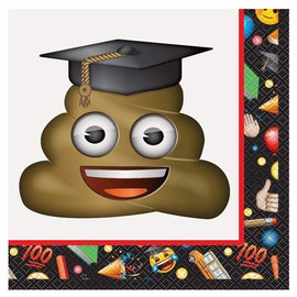 Unique Party Emoji-Graduation Papier Servietten, 16 Stück